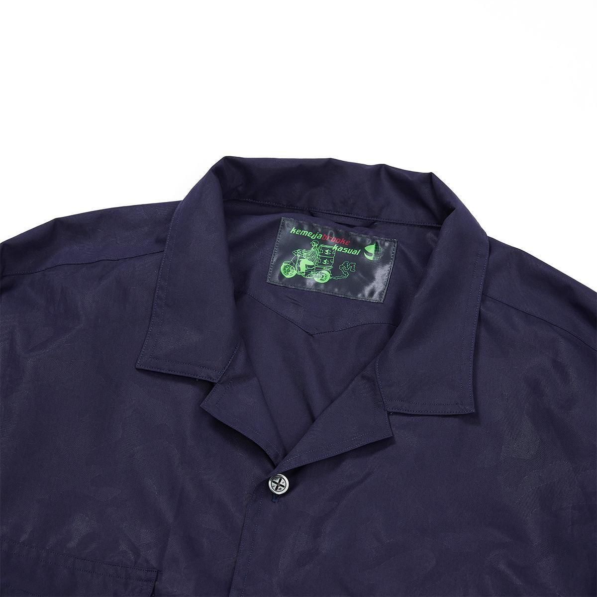 Rajabrooke青 長袖シャツ rajabrooke シャツ / ラジャブルック KAMO KERJA SHIRT (LONG