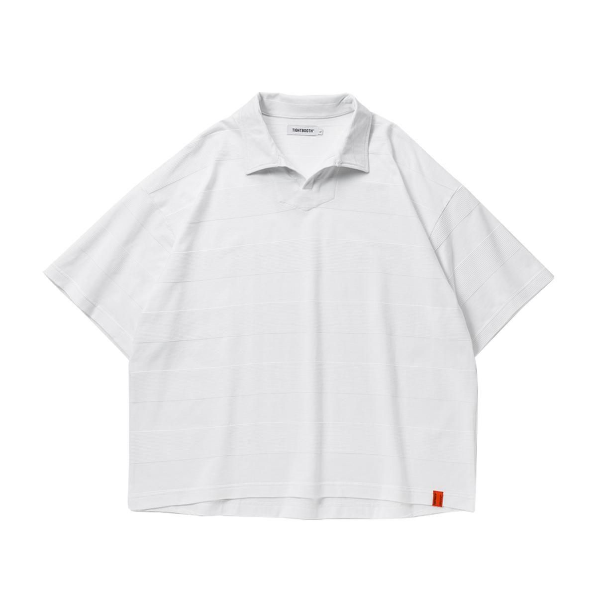 TIGHTBOOTH］Ridge Border Open Polo (White)- LIEON SHARE