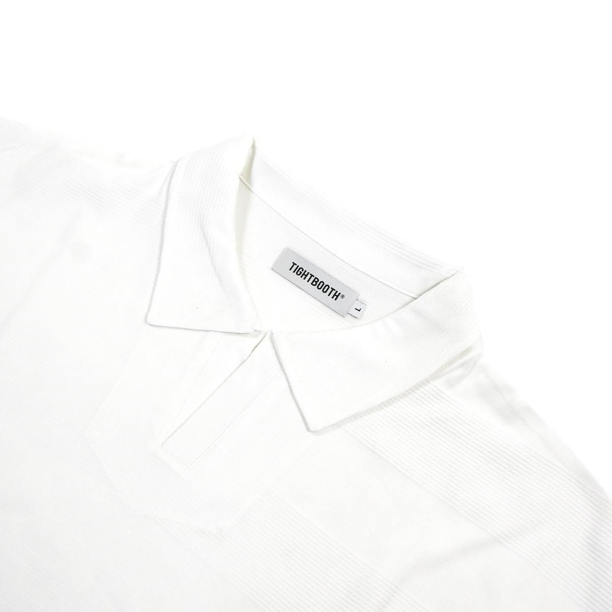 TIGHTBOOTH］Ridge Border Open Polo (White)- LIEON SHARE