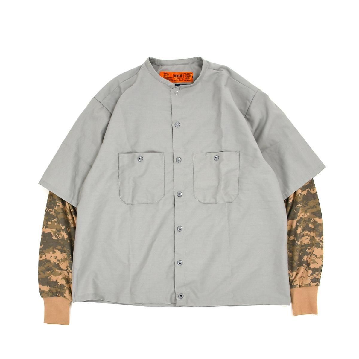 <img class='new_mark_img1' src='https://img.shop-pro.jp/img/new/icons8.gif' style='border:none;display:inline;margin:0px;padding:0px;width:auto;' />LIONSHARESleeve Layered Collarless Shirt  (Grey)
                          </a>
            <span class=