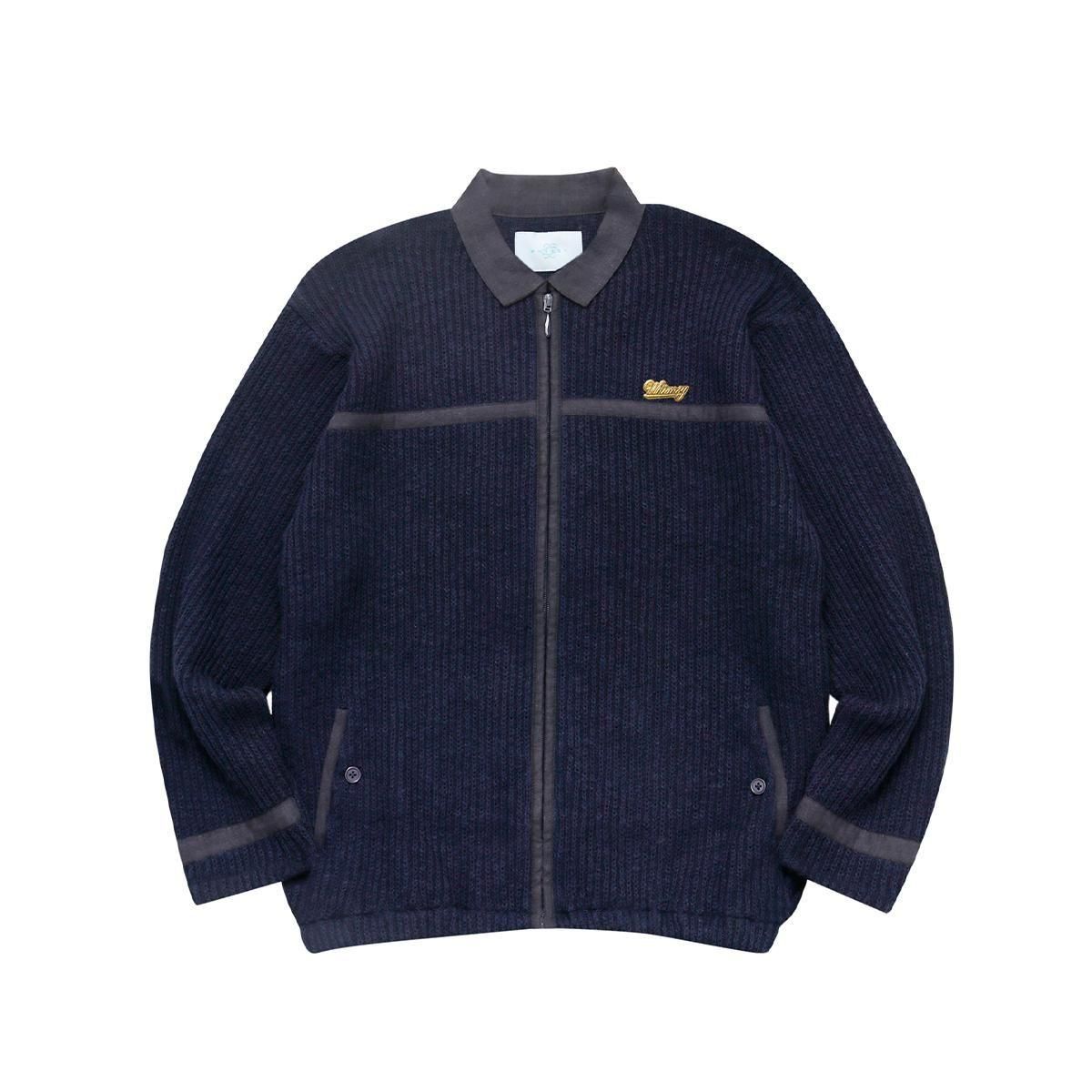 whimsy ネイビー ジャケット Lサイズ Whimsy］Low Gauge Knit Jacket (Navy)‐ LION SHARE（ライオンシェアー