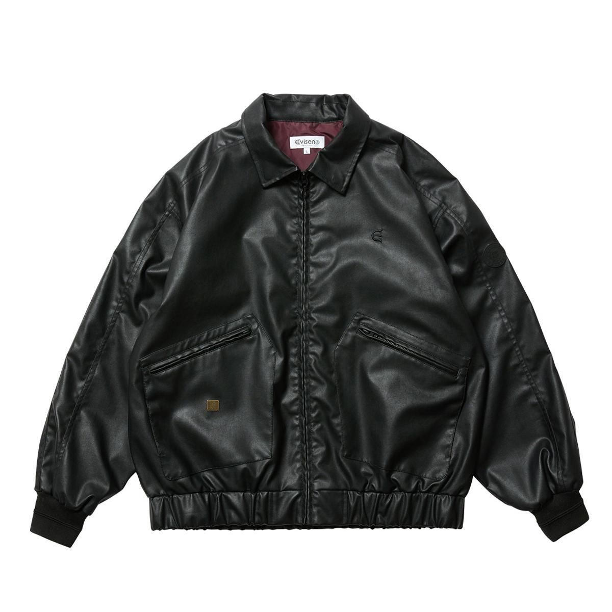 EVISEN］Postman Faux Leather Jacket (Black)- LION SHARE（ライオン