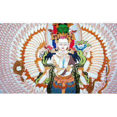 たんか曼荼羅１６２８千手観音菩薩 - ネパール、アジア、世界不思議