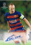 2015-16 TOPPS UEFA CL Showcase Auto Green Andres Iniesta 150 / Ź 