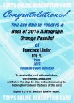 2015 TOPPS BOWMAN'S BEST Best of 2015 Autographs Orange Parallel  F.Lindor 25 ëŹ ˥H