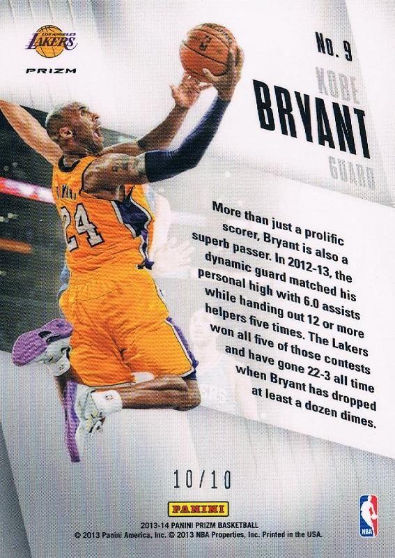 2013-14 PANINI PRIZM Brilliance Prizms Gold Kobe Bryant 【10枚限定