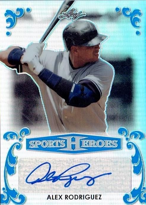 2017 LEAF METAL SPORTS HEROES Autograph Card Blue Alex Rodriguez