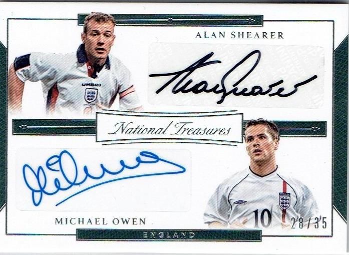 2018 PANINI NATIONAL TREASURE Dual Signatures Alan Shearer