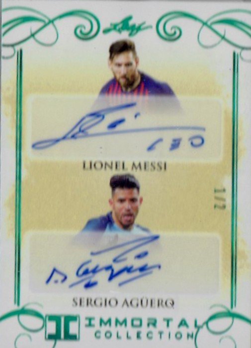 2018 LEAF IMMORTAL COLLECTION Dual Autograph Green L.Messi / S.Aguero 【2枚限定※1stナンバー！】  / MINT立川店 台湾人様 - トレーディングカード・トレカ専門店 ミント