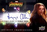 2018 UPPER DECK Avengers Infinity War Autographs Elizabeth Olsen (Scarlet Witch) / MINTŹ Ϻ
