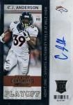 PANINI 2013 CONTENDERS AUTOGRAPH CARD VARIANT C.J. Anderson 99/ Ź ͡