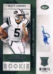 PANINI 2013 CONTENDERS AUTOGRAPH CARD Matt Simms / Ź å֥쥤H͡