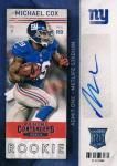 PANINI 2013 CONTENDERS AUTOGRAPH CARD Michael Cox / Ź Mե͡
