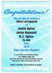 TOPPS 2013 SUPREME ASIA triple Autograph Bj upton&J upton&J heyward 5 Źߥ