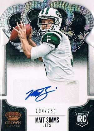 PANINI 2013 CROWN ROYALE AUTOGRAPH CARD Matt Simms【250枚限定