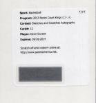 PANINI 2013-14 COURT KINGS Sketches and Swatches Auto Kevin Duran ʡŹ KenG33