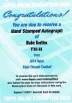 2014 TOPPS TRIPLE THREADS FB Hand Stamped Autograph Redemption Blake Bortles 25 ëŹ 
