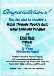 2014 TOPPS TRIPLE THREADS FB Rookie Emerald Auto Relic Redemption Khalil Mack 50 ëŹ  