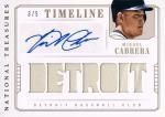 2014 PANINI NATIONAL TREASURES BB Timeline Signature Materials Name Miguel Cabrera 5 ëŹ 