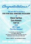 2014 TOPPS FIVE STAR BB Dual Signature Patch Book S.Carlton & C.Hamels 10 ëŹ ͥإ