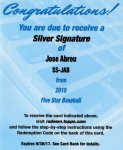 2015 TOPPS FIVE STAR silver signature Jose Abreu ʡŹ OA