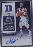 2015-16 PANINI CONTENDERS COLLEGE TICKET AUTOGRAPHS Justise Winslow99 / MINTŹ SEAN