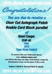 2015 TOPPS STRATA Clear Cut Rookie Relic Autographs Black Amari Cooper 50 / Ź ή