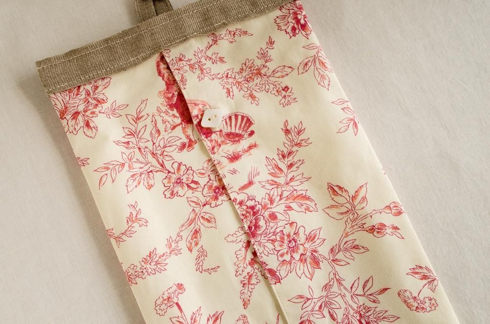 France Fabric*ティッシュボックスケース レッド トワルドジュイ