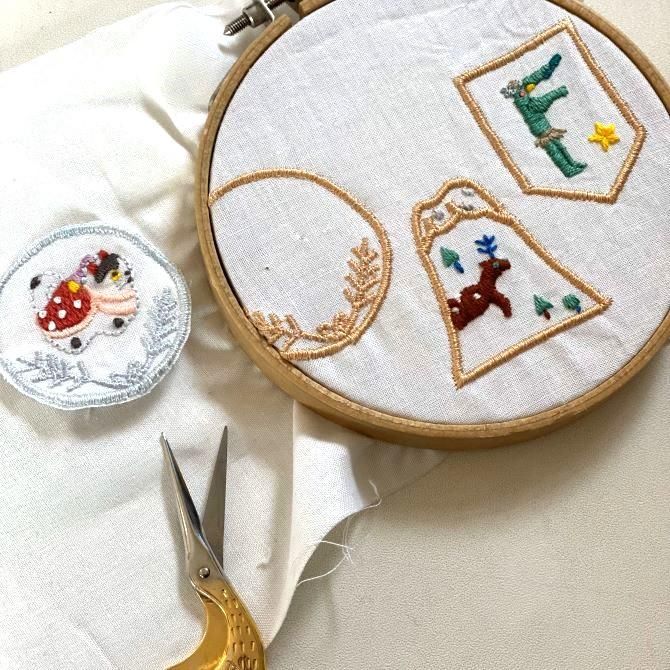 刺繍キットの通販 | 刺繍してコンパクトミラーを作ろう 刺繍キットの通販 | 刺繍してコンパクトミラーを作ろう