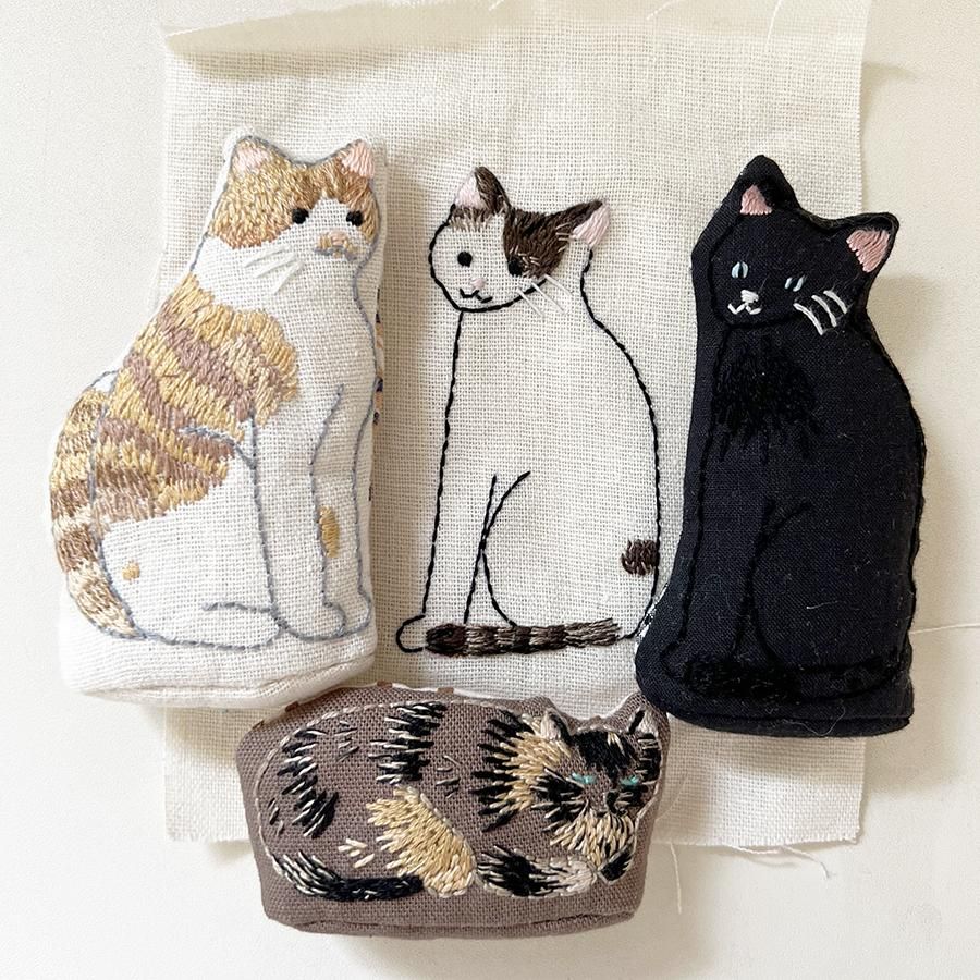 刺繍ぬいぐるみキットの通販 | ネコ | クロヤギシロヤギ
