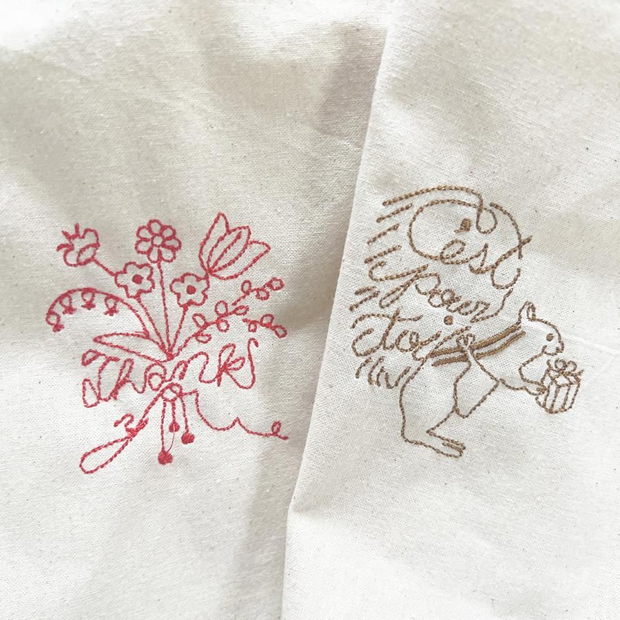 【新品未使用】KITH & KIN トートバッグ 刺繍デザイン ゆうパケット対応】Balletイニシャル 刺繍トートバッグ[K