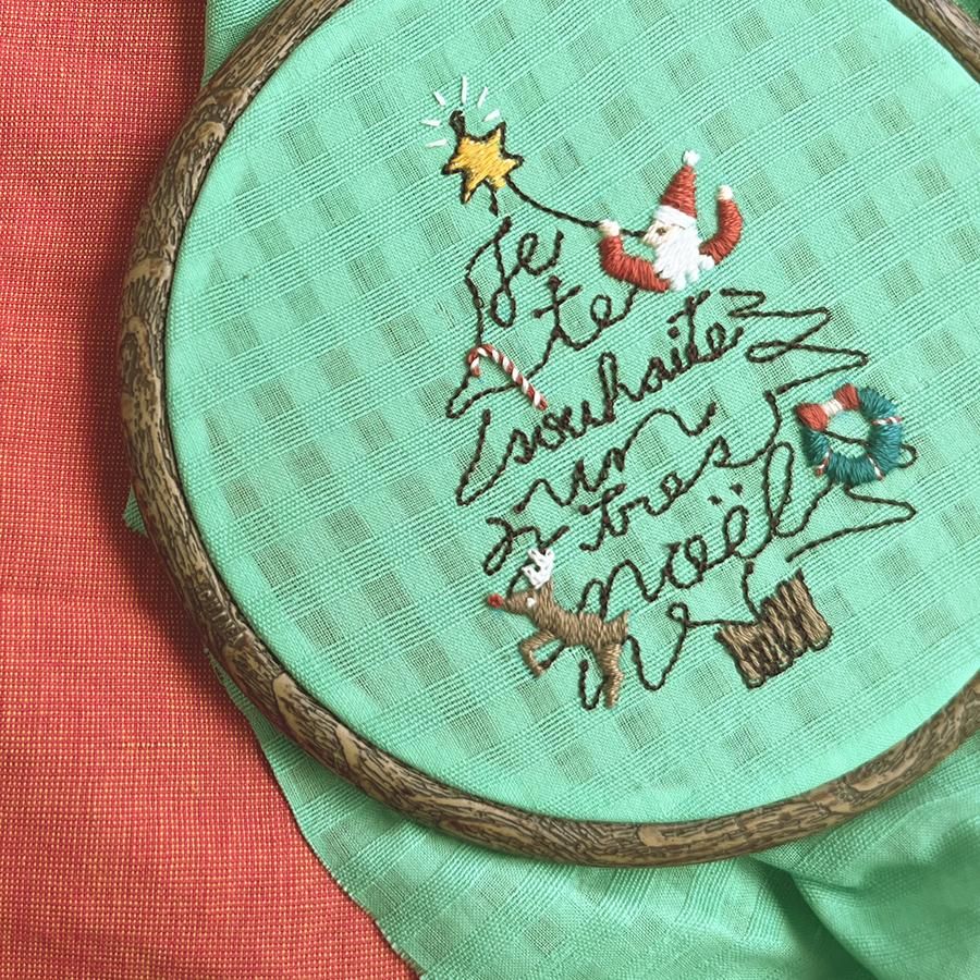 刺繍図案 | クリスマスのワンポイント刺繍 | クロヤギシロヤギ
