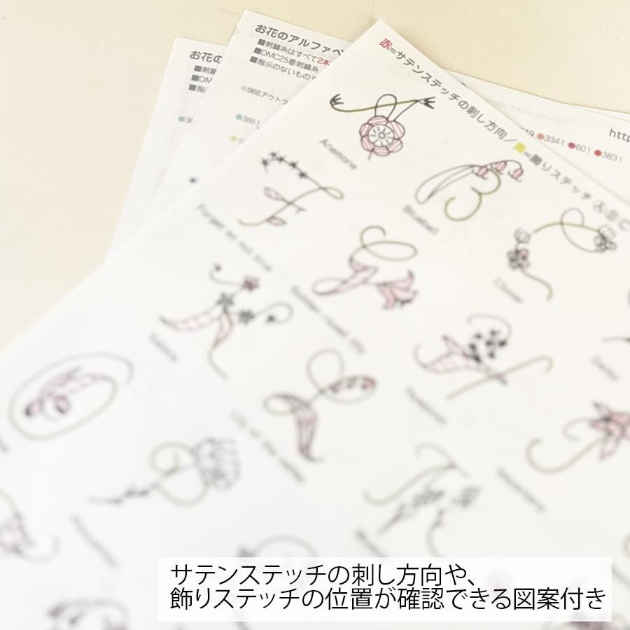 刺繍キットの通販 | 花瓶に活けるお花のアルファベット | クロヤギシロヤギ