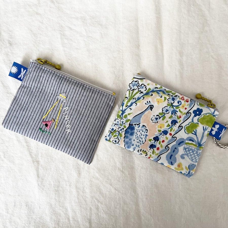 手刺繍ポーチの通販 | ぶらさげられる刺繍のミニポーチ