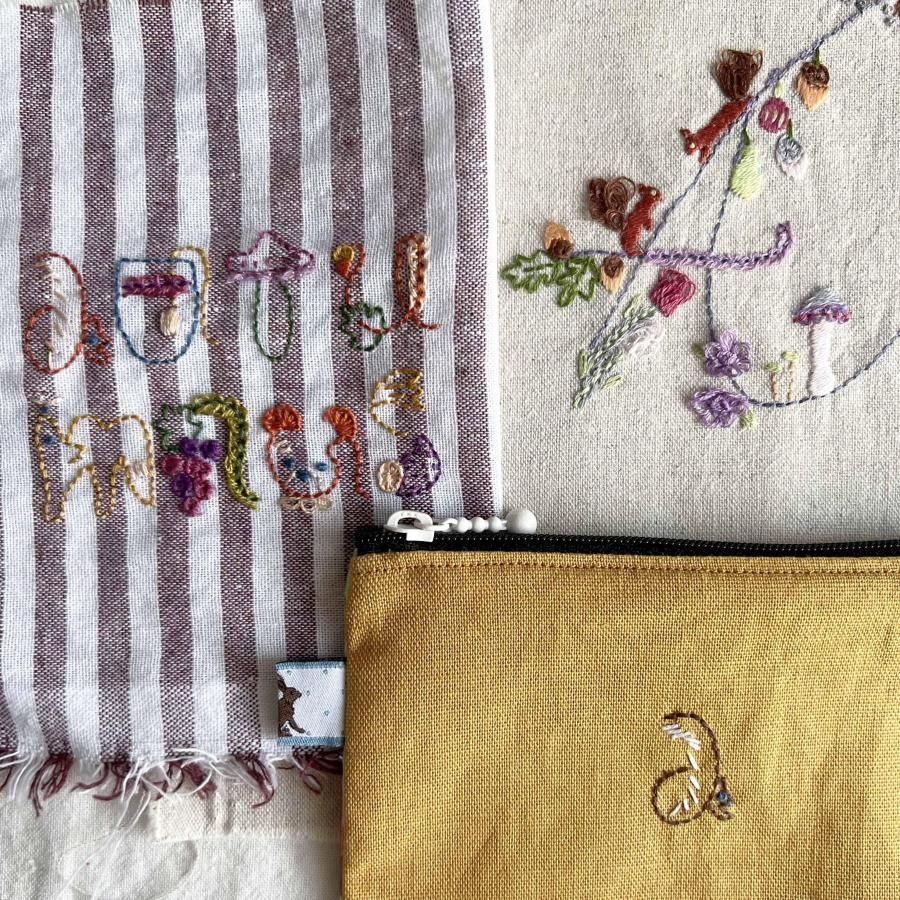 刺繍ワークショップ申込 | オンライン[2025/10/19]季節のことば刺繍 3