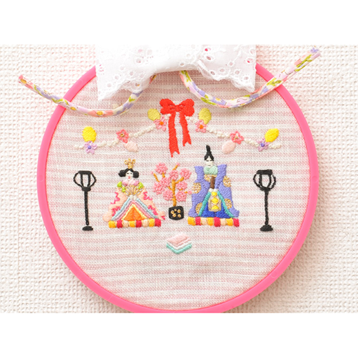 壁飾り おひなさま 刺繍と手紙 クロヤギシロヤギ