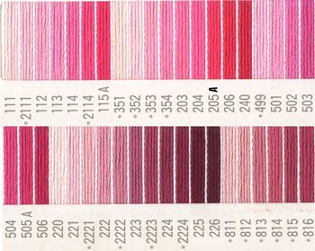 コスモ刺繍糸 25番 ピンク・赤色系