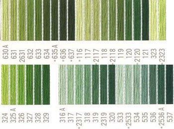 コスモ刺繍糸 25番 黄・緑色系