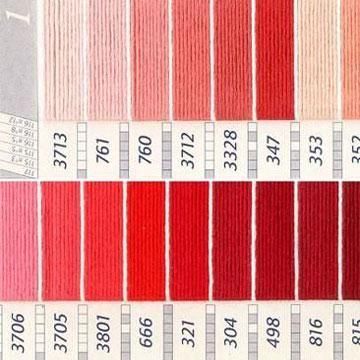 DMC 25番 刺繍糸 ピンク・赤色系 DMC 25番 刺繍糸 ピンク・赤色系