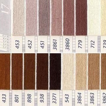 DMC 25番 刺繍糸 茶・白黒系 DMC 25番 刺繍糸 茶・白黒系