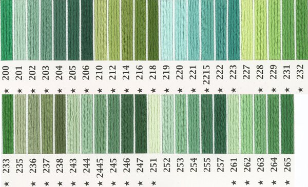 オリムパス刺繍糸 25番 緑・黄緑色系 1