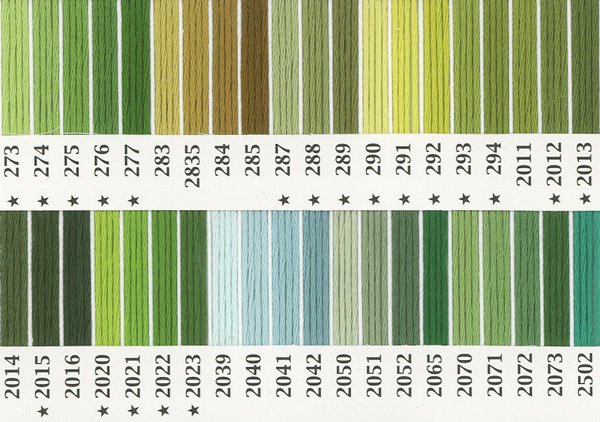 オリムパス刺繍糸 25番 緑・黄緑色系 2