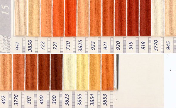 DMC刺繍糸 25番 黄・橙色系 3
