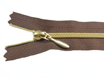YKK 3C メタリオンファスナー 20cm col.568 茶色