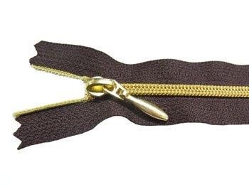 YKK 3C メタリオンファスナー 20cm col.570 焦げ茶