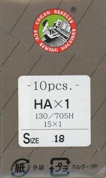 オルガン針 家庭用ミシン針 HAx1 #18 超厚地用 10本入