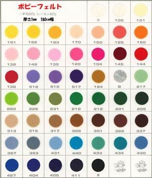 ■廃番■ 購入不可|サンフェルト ポピーフェルト 1mm 180cm幅