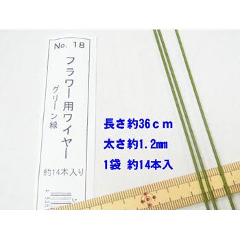 地巻きワイヤー 針金 グリーン #18 太さ約1.2mm
