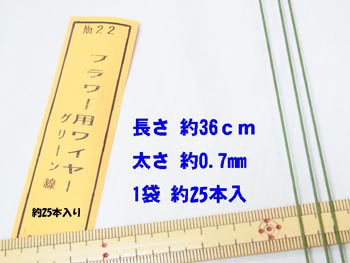 地巻きワイヤー 針金 グリーン #22 太さ約0.7mm