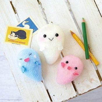 まん丸うさぎ黒だるま(福)＆うさぎちゃん2点セット羊毛フェルト